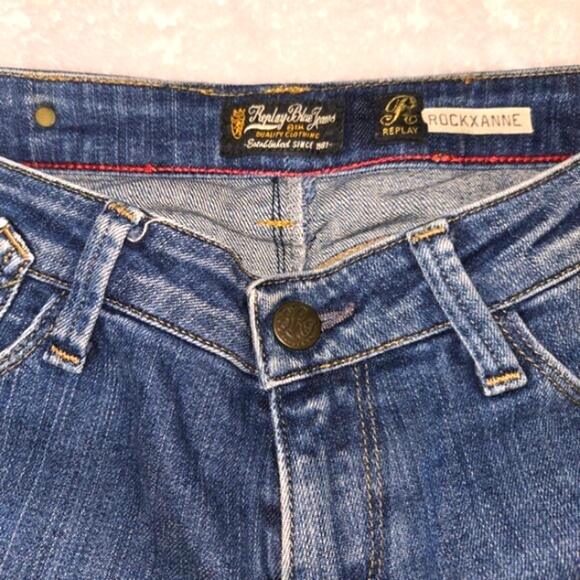 Replay Y2K Blue Rockxanne Jeans with Unique Pattern, Size 28/30, Made In Italy - Picture 14 of 16